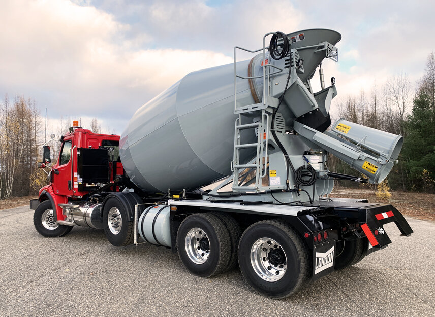 A 6 m³ standard London Cement Mixer, the new IBS mounted Cement Mixer expands the Aebi Schmidt IBS platform.
